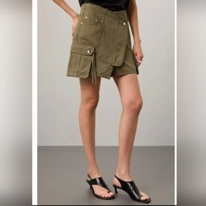 Marissa Webb Rava Washed Canvas Cargo Mini Skirt Olive (Army Green) Size 4